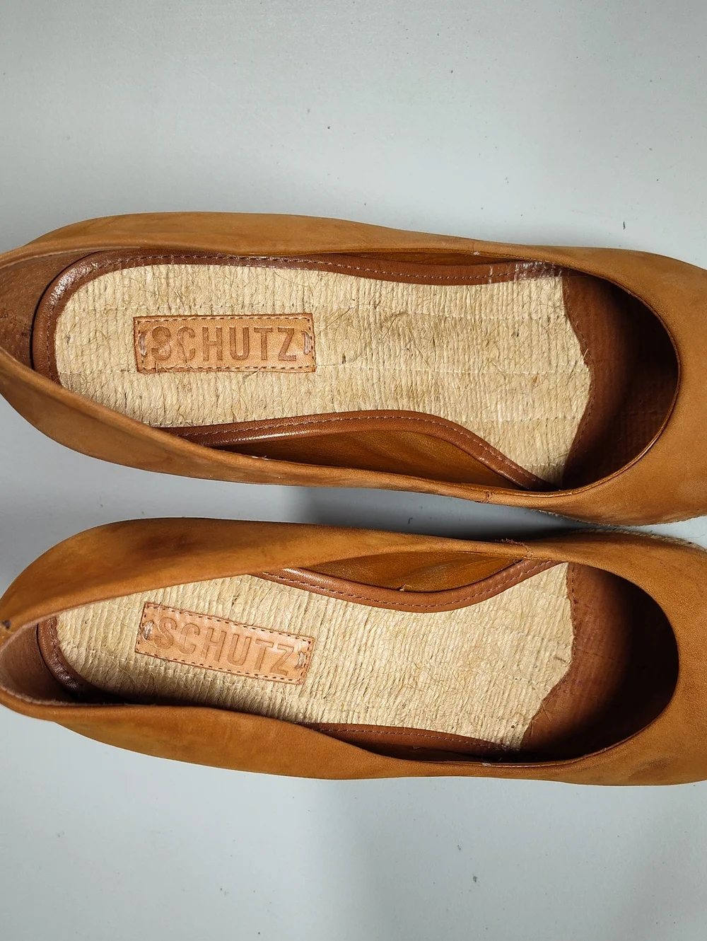 Schutz Ciara brown suede‎ high heel espadrille wedges 9